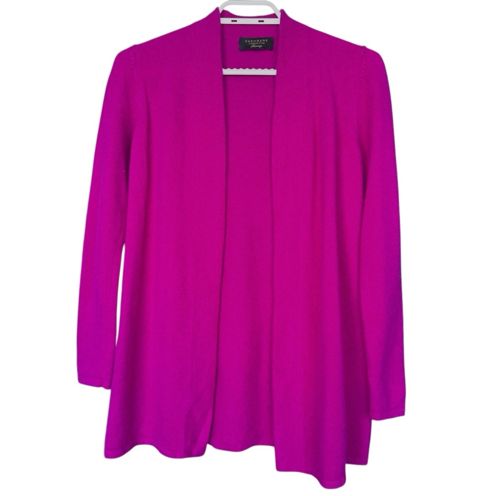 Cashmere Fuchsia Open Front Long Cardigan Size Extra Small